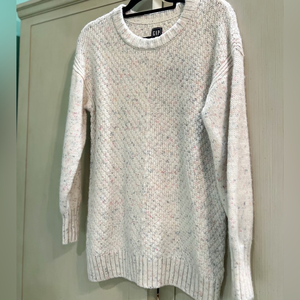 GAP cream & multicolor speckled chunky knit sweater